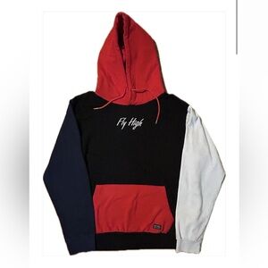 Men's Colorblock Hoodie - Red, Black, White, Blue